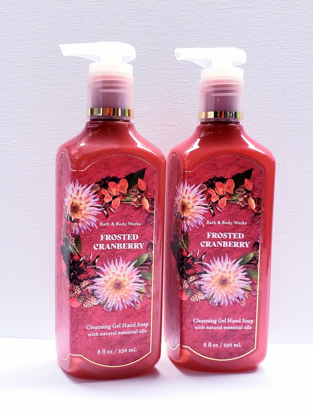Bath & Body Works FROSTED CRANBERRY Gentle Gel Hand Soap, 8 fl oz - 2 pcs